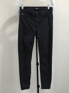 HUDSON Denim Black NATALIE Faux Pockets Logo Hardware Super Skinny Jeans